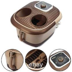 220V Electric Foot Spa Bath Massager with Rolling Vibration Heat Oxygen Bubbles