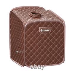 2L Portable Folding Steam Sauna Spa-Coffee Color Brown