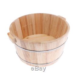 2Pcs Vintage Wood Foot Spa Bath Basin Tub Feet Soaking Wash Bucket Barrel