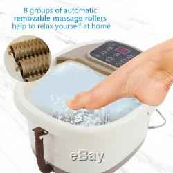 4L Foot Spa Bath Massager Bubble Heat Soaker Vibration Pedicure Soak Tub Timer