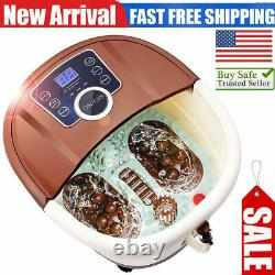 4 Types Foot Spa Bath Massager with Heat Bubbles Vibration Massage Rollers Temp