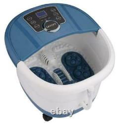 7 Types Foot Spa Bath Massager Stress Relief with Heat Bubbles, Roller&Timer