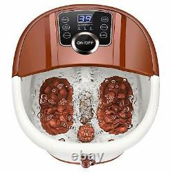 8 Types Foot Spa Bath Massager with Massage Rollers Heat & Bubbles Temp Timer