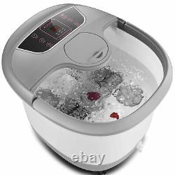 8 Types Foot Spa Bath Massager with Massage Rollers Heat & Bubbles Temp Timer#
