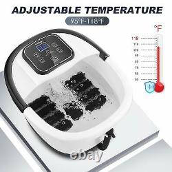 8 Types Foot Spa Bath Massager with Massage Rollers Heat & Bubbles Temp Timer