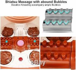 ACEVIVI Foot Spa Bath Massager Heat Bubble Motorized Shiatsu Roller Adjustable
