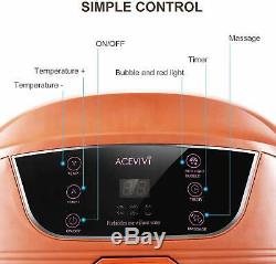 ACEVIVI Foot Spa Bath Massager Heat Bubble Motorized Shiatsu Roller Adjustable