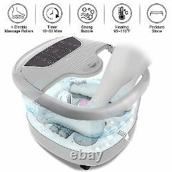 ACEVIVI Foot Spa Bath Massager with Massage Rollers Heat and Bubbles Temp Timer