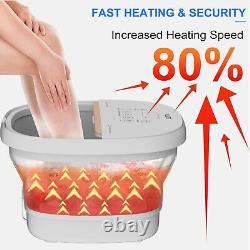 AISZG Collapsible Foot Spa Bath with Fast Heat, Electric Rotary Massage, Precis