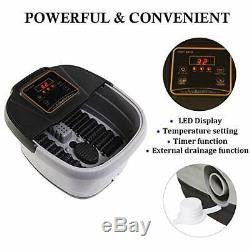 All In One Foot Spa Bath Massager LED Display withTemp Time Set Heat Rollers Large