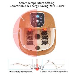 All-In-One Foot Spa Bath Massager Tem/Time Set Heat Bubble Vibration With6 Roller