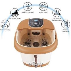 All-in-One Foot Spa Bath Massager with 6 Rollers Hot Water Vibration Temp Time Set
