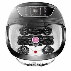 All in One Foot Spa Bath Massager with Heat, Motorized Shiatsu Roller and Black