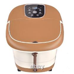 All-in-One Tem/Time Set Heat Bubble Vibration Foot Spa Massager with 6 Rollers