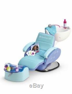 American Girl Doll Blue Salon Spa ChairSalon Accessories+Foot Bath & Sounds