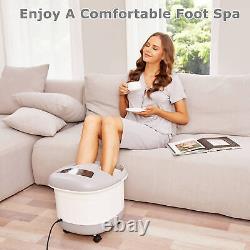 Auto Foot Spa Bath Massager Heat Soaker Pedicure Vibration Bubble Roller Home^
