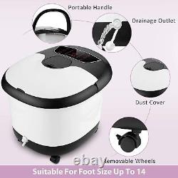 Auto Foot Spa Bath Massager with Massage Roller Heat Bubbles & Temp Timer Gift