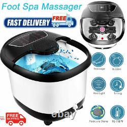Auto Foot Spa Bath Massager with Massage Roller Heat Bubbles & Temp Timer Gift-US