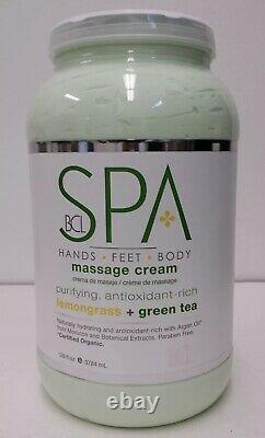 BCL SPA Pedicure Organic Massage Cream Lemongrass & Green Tea 1 Gallon size