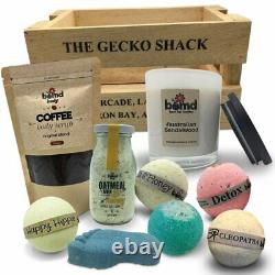 Bath & Body Day Spa Gift Hamper Set with Body Scrub Bath Soak Bombs & Foot Spa B