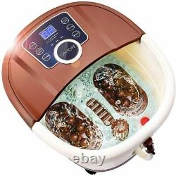 Bubble Footbath Electric Foot Spa Tub Massager Roller Heat Soak Bath English^^