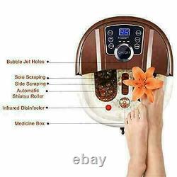 Bubble Footbath Electric Foot Spa Tub Massager Roller withHeat Soak Footspa BathN
