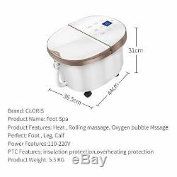 Cloris Foot Spa Bath Massager Temp/Time Set Infared Heat Bubble LedDisplay Smart