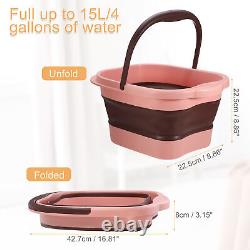 Collapsible Foot Bath 15L/4 Gallons Feet Soaking Tub Spa Foot Bath Pink