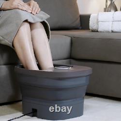 Collapsible Foot Spa Bath Massager with Heat, Motorized Rollers & Detachable Mas