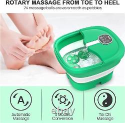 Collapsible Foot Spa Electric Rotary Massage Foot Bath with Heat Bubble Remote