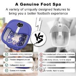 Collapsible Foot Spa Electric Rotary Massage Foot Bath with Heat Bubble Remote