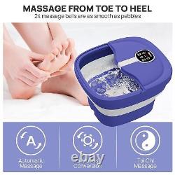 Collapsible Foot Spa Electric Rotary Massage Foot Bath with Heat Bubble Remote