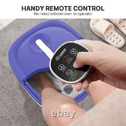 Collapsible Foot Spa Electric Rotary Massage Foot Bath with Heat Bubble Remote