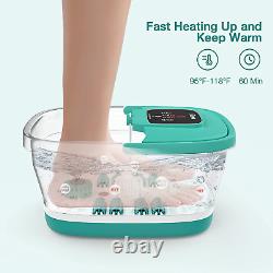 Collapsible Foot Spa with Heat, Bubble, Red Light, and Temperature Control, Foot