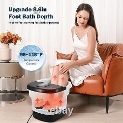 Collapsible Foot Spa with Heat & Bubbles Remote Control & 20 Massage Balls