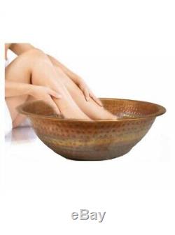 Copper Foot Pedicure Bowl Beauty Salon Spa Soaking Bath Wash Massage Therapy