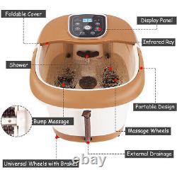 Costway All-In-One Foot Spa Bath Massager Tem/Time Set Heat Bubble Vibration With6