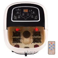 Costway All-In-One Foot Spa Bath Massager Tem/Time Set Heat Vibration With4 Roller