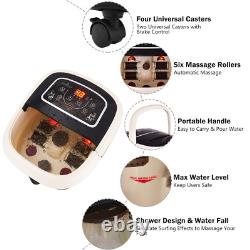 Costway Foot Spa Bath Massager WithHeat Vibration Time Set 4 Roller & Bubble Jets