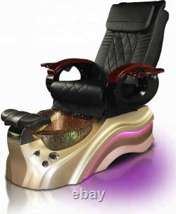 Cream Salon Shiatsu Massage Pedicure Foot Spa Chair Pipeless Gold Tub Basin Tub