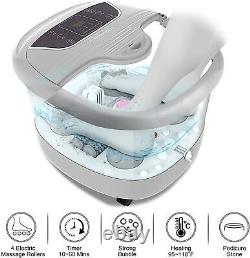 Digital Foot Spa Bath Massager withMassage Rollers Heat & Bubbles Soaker Tub Relax