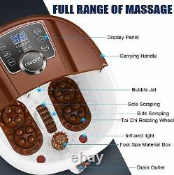 Digital Foot Spa Bath Massager with Massage Rollers Heat & Bubbles Soaker-Tub^