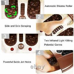 Digital Foot Spa Bath Massager with Massage Rollers Heat & Bubbles Soaker-Tube