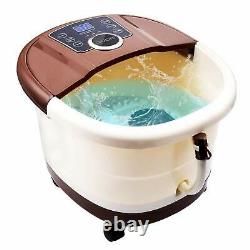 Digital Foot Spa Bath Massager with Massage Rollers Heat & Bubbles Soaker-Tube