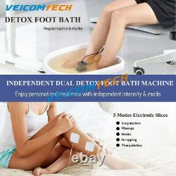 Dual Chi Detox Ionic Foot Bath Spa Cleanse Machine with Basin Large LCD 5 Modes
