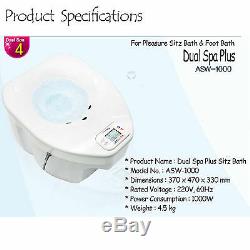 Dual Spa Plus ASW-1000 Sitz Bath & Foot Bath 2 in 1 Homedics Hip Feet Care 220V