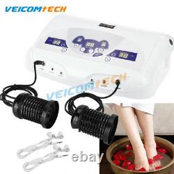 Dual-Users Detox Foot Bath Ionic Cell Spa Massager LCD MP3 Machine + 6 Arrays