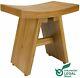Durable 18 Teak Shower Bench Chair Wood Spa Bath Seat Sauna Stool Foot Rest New