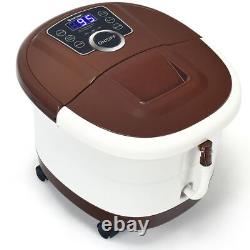 Durable Brown Portable Electric Foot Spa Bath Shiatsu Roller Motorized Massager