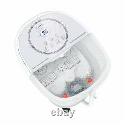 Durable Foot Spa Bath Massager with 3-Angle Shower and Motorized Rollers-White